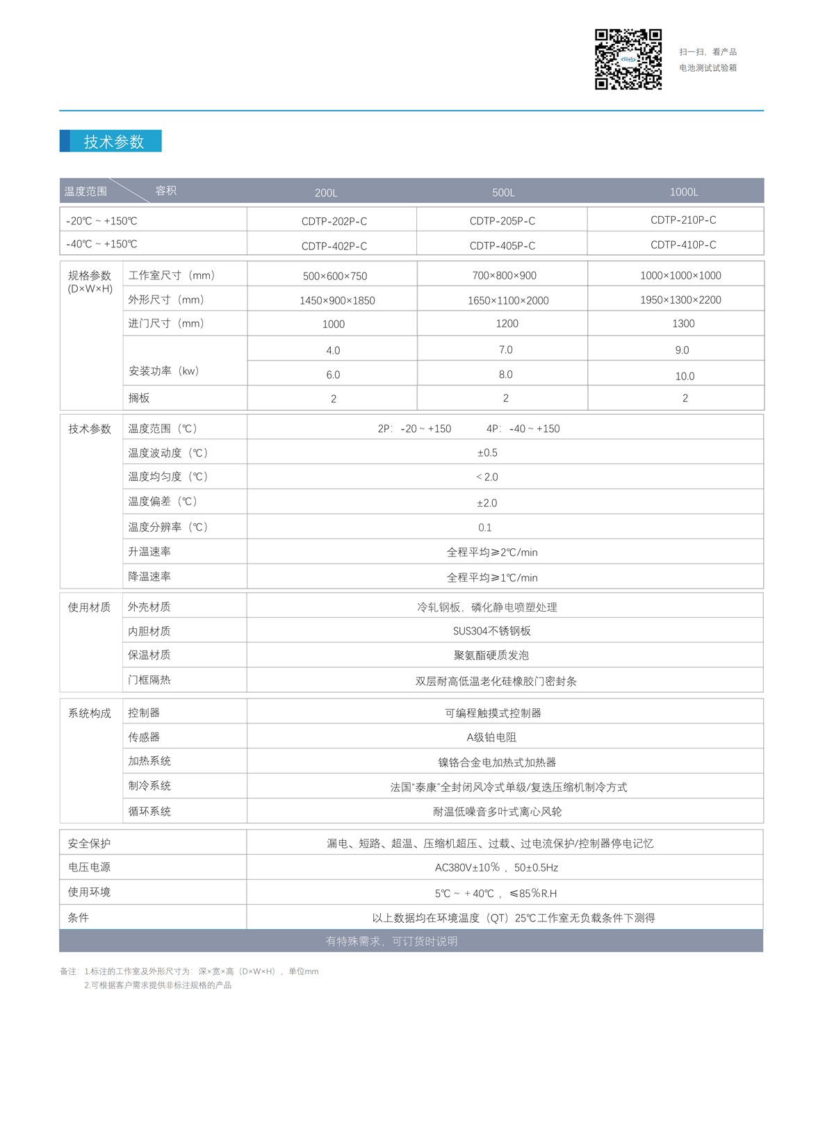 電池測試箱技術(shù)參數(shù)