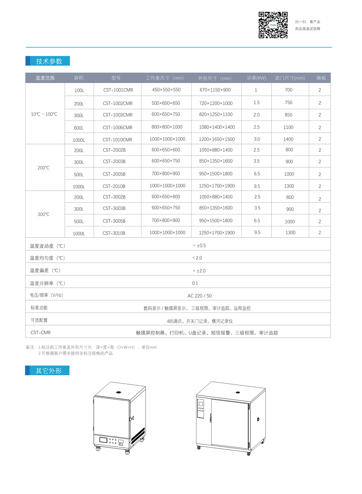 藥品高溫試驗箱技術參數