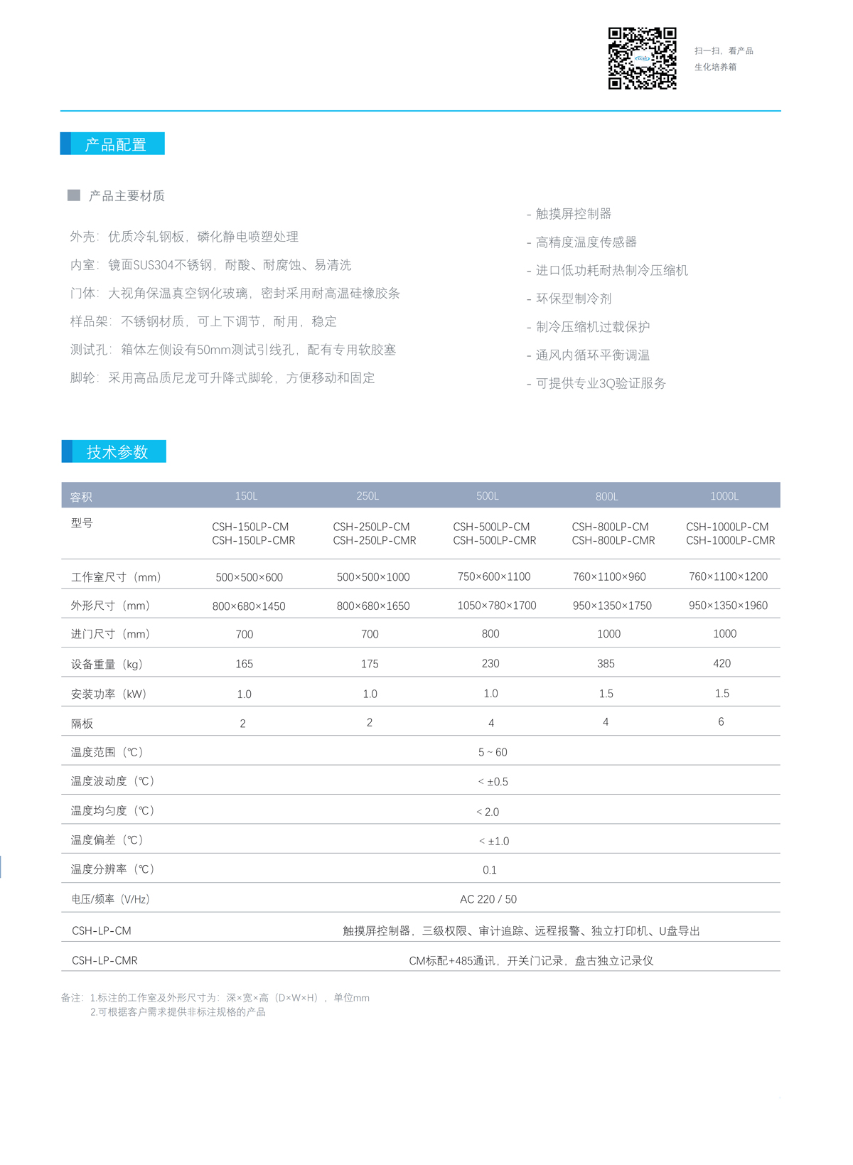 生化培養箱技術參數